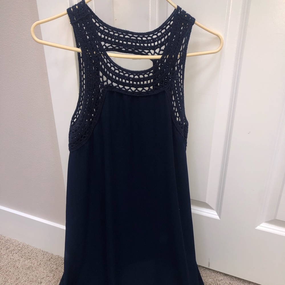 Navy crochet top dress